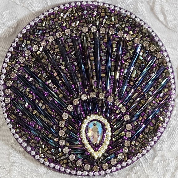 Beaded Multicolored Pocket Mirror - Picture 8 of 10